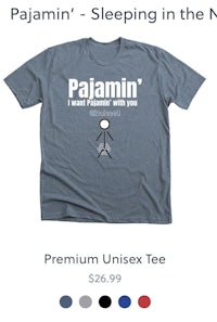 a t - shirt that says pamin sleeping in the night