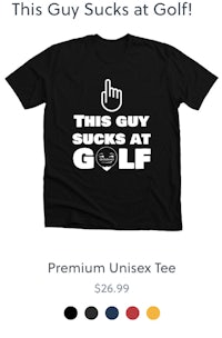 this guy sucks at golf premium unisex tee